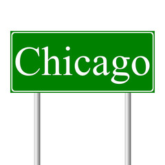 Chicago green road sign