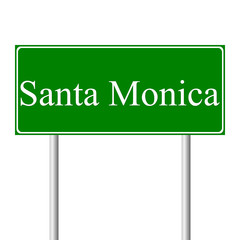 Santa Monica green road sign