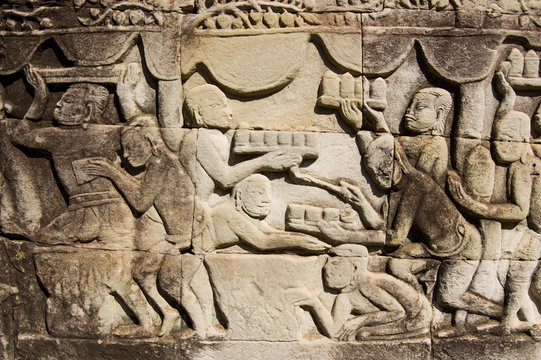 Ancient Khmer carving food trays