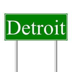 Detroit green road sign