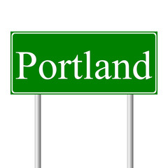 Portland  green road sign