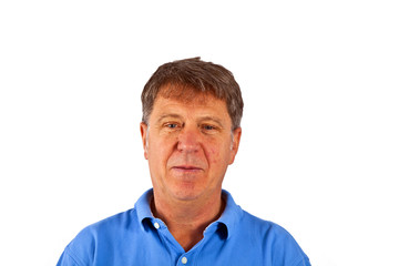 attractive man dressed casually in studio isolated on white