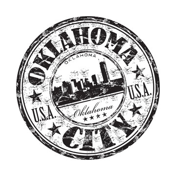 Oklahoma city grunge rubber stamp