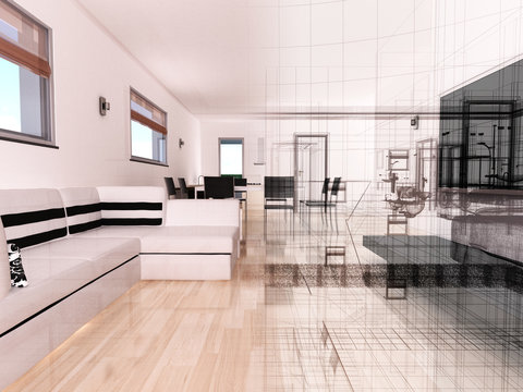 appartamento rendering 3d interni architettura progetto