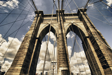 Fototapeta premium Brooklyn Bridge view, New York City