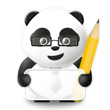 Business Panda with empty board