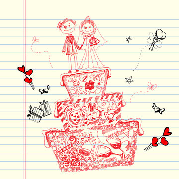 Doodle Wedding Cake