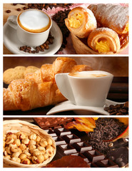 Obrazy na Szkle  Smaki włoskie, cappuccino i czekolada z orzechami laskowymi