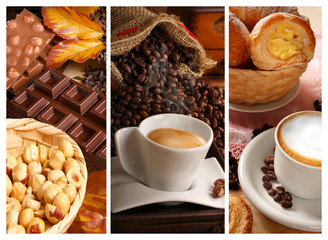 Cioccolata con nocciole,caffè e cappuccino