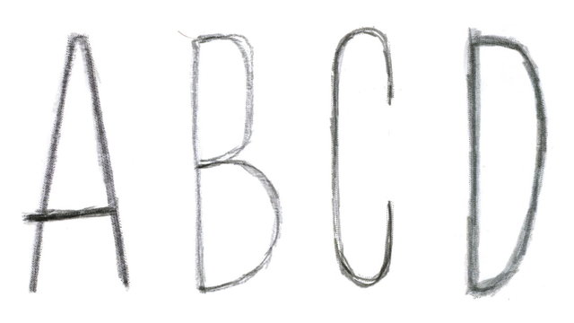 Animated sketch-style english alphabet.