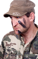 Obraz premium Portrait of young soldier