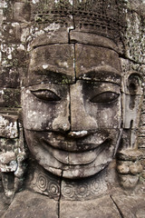 Fototapeta na wymiar Angkor Thom - Bayon - giant stone face - Cambodia