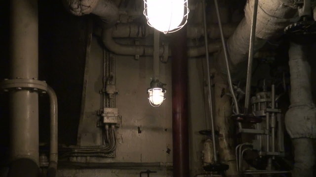 The engine room of the ship