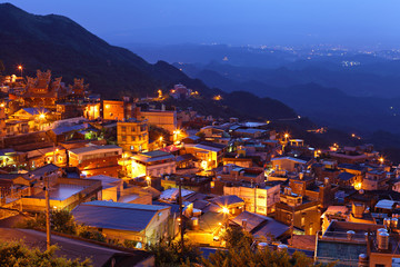 chiu fen village at night, in Taiwan