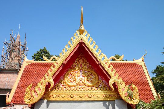 Thai style roof of temple