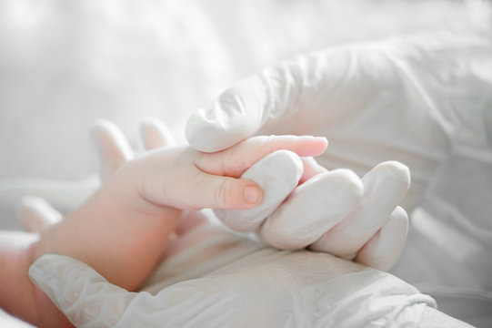 A helping hand to little baby in hospital