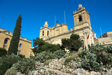 Fototapeta na wymiar St. Lawrence Cathedral In Vittoriosa, Malta