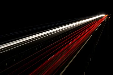 Foto op Plexiglas Snelweg bij nacht Lichte paden