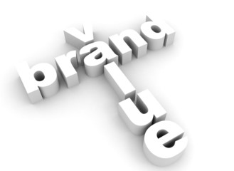 3d render of buzzword brand and value