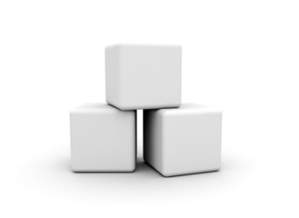 blank cubes on white background