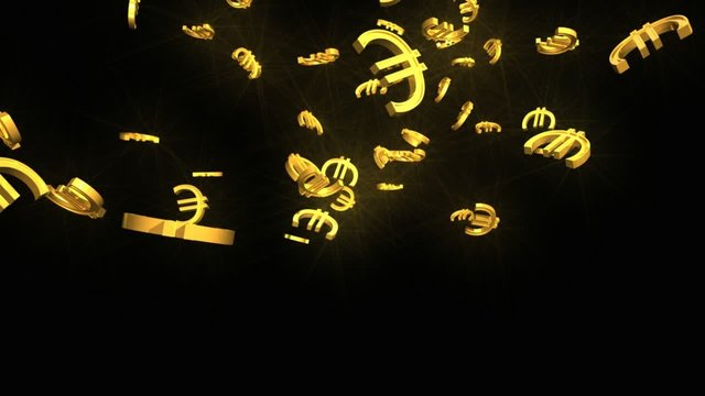 Falling Euro symbols (HD)