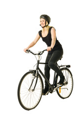 Obraz premium Woman on a bicycle