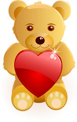 Obraz premium Valentines day - Bear with heart