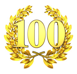 100 onehundred number laurel wreath