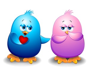 Uccellini Amore S.Valentino Cartoon-Little Birds in Love