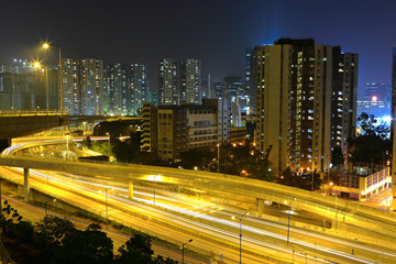 traffic and highway at night