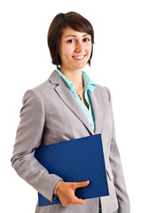 Businesswoman holding some documents