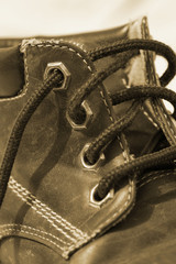 shoe lace macro detail