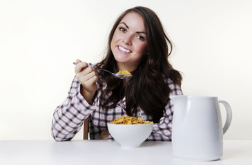 breakfast time cereal and milk
