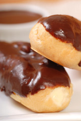Delicious chocolate eclairs
