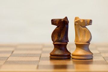 two knights on a chessboard