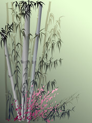 Bamboo vector in traditional asian style