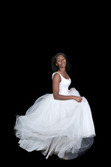 Fototapeta premium Black woman in wedding dress