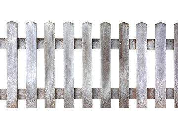 Wood fence on white background - 37909107