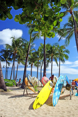 Obraz na płótnie Canvas Waikiki Beach, Honolulu, Oahu, Hawaii ..