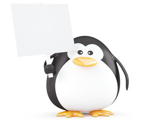 Fat penguin with empty board