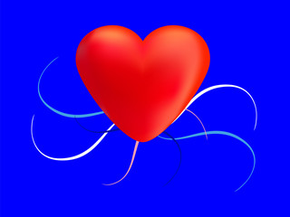 Fototapeta na wymiar Heart red with color swirl