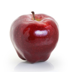 Red apple and white background