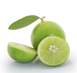Lime on a white background
