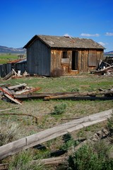 Vertical Image of An Old Wooden Shack in Utah