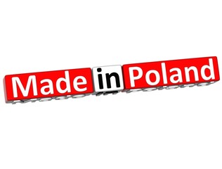 3D Made in Poland over white background