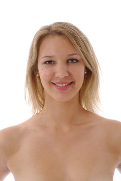 jeune femme blonde buste nu