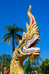 Dragon statue at a temple in Chiang Mai, Thailand