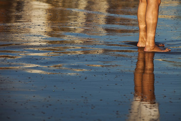 legs in beach