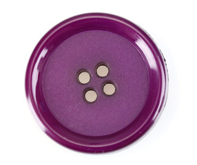 Close up of sewing button isolated on white