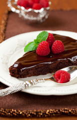 chocolate cake with raspberry